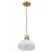 Hello Honey® Delano Gold & White Industrial Metal & Etched Glass Ceiling Light
